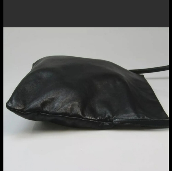 Loewe Black Authentic Black Leather Crossbody Bag Purse Gold Tone - Picture 9 of 12